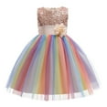 thumbnail image 1 of HAWEE Robe à Paillettes pour Demoiselles d'Honneur, Tutu Arc-en-Ciel, Robe de Princesse pour Fête d'Anniversaire, Robe de Concours pour 3 à 10 Ans, 1 of 3