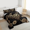 thumbnail image 3 of Castle Fairy Cheetah Print Love Heart Full Size Comforter Sets,Floral Rose Bedding Sets, 3 of 8