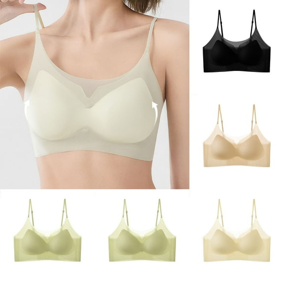 Seamless No Underwire Bra For Women Push-up Backless Full Coverage Women Underwear Tank bras with Soft Support Black Free Size
