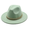 thumbnail image 1 of Hat Big Chain Wide Brim Autumn Winter Sun Protection All Match Felt Cap for Daily Wear, 1 of 10