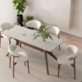 thumbnail image 3 of Rectangular Wood Dining Table Rock Slab Combination Modern Simple Chinese Household Dining Tables Mesa Plegable Furniture QF50DT My Lux Decor Round, 3 of 10