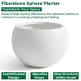 thumbnail image 2 of 15.8" D x 10.9" H Fiberstone Sphere Planter, White, 11.8" Pot Opening, Ball Shape Flower Pot with Drainage Hole, Weather Resistance Indoor Outdoor Use, 2 of 7