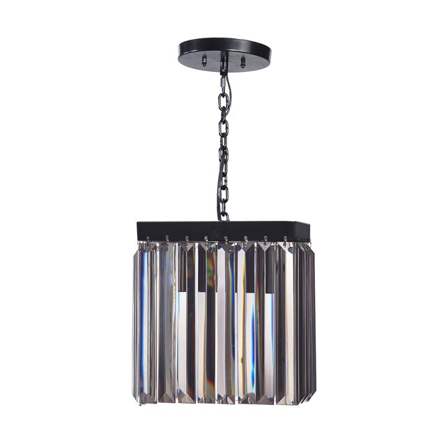 Candil Krystal Regina 1 Luz Negro Smoky Soquet E26 Gamalux IH1008 NS