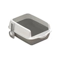 thumbnail image 3 of Cat Litter Tray, Cat Litter Box Anti Splashing Sturdy with High Side Large Tall Gray, 3 of 9