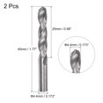 thumbnail image 2 of Uxcell 4.4mm C2/K20 Tungsten Carbide Straight Shank Spiral Flutes Twist Drill Bit 2 Pack, 2 of 5