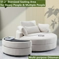 thumbnail image 2 of Aukfa 51" Oversized Accent Chair with Half-moon Storage Ottoman Set for Living Room, 5 Pillows, Linen, Beige, 2 of 9