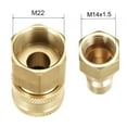 thumbnail image 4 of Uxcell M14x1.5 & M22 Female Thread Brass Quick Connect Kit 2 Sets, 4 of 7