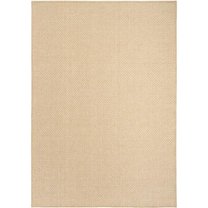 Nourison Home 841491140758 5 ft. 3 in. x 7 ft. Tulum Rectangle Basket Weave Solid Indoor & Outdoor Area Rug, Taupe