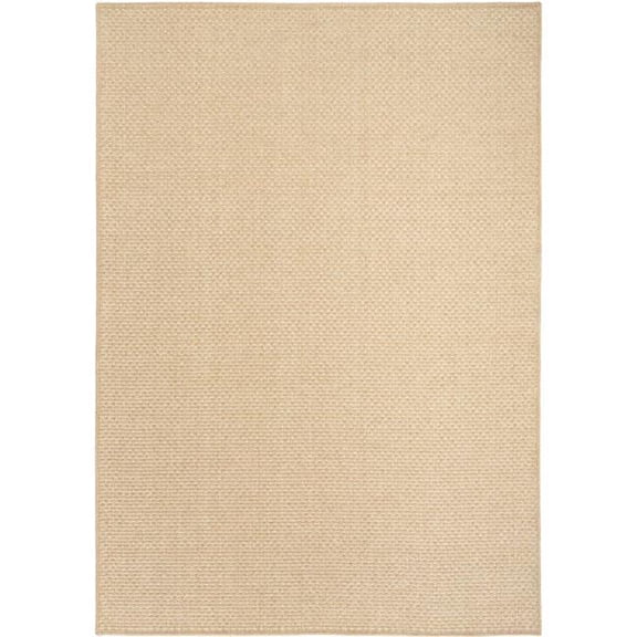 Nourison Home 841491140758 5 ft. 3 in. x 7 ft. Tulum Rectangle Basket Weave Solid Indoor & Outdoor Area Rug, Taupe