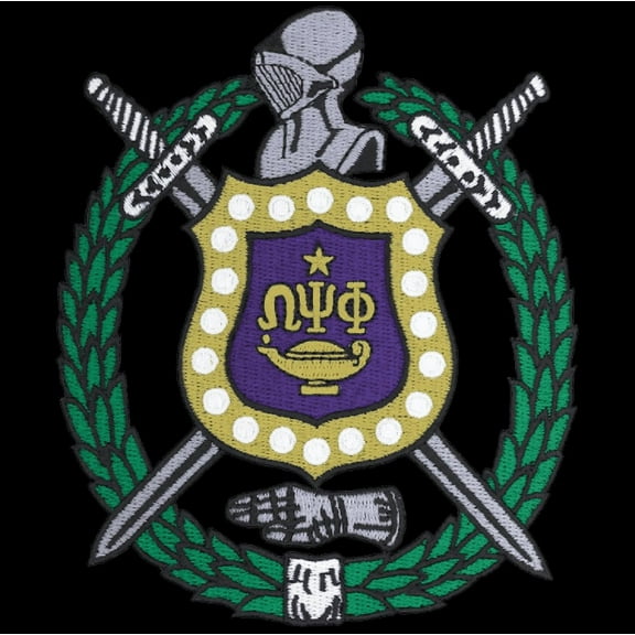 Omega Psi Phi 5 inches Shield Emblem W/Heat Seal Backing