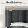 thumbnail image 5 of Amolife Queen Size Fabric Upholstered Panel Bed Frame with Adjustable Headboard, Square Stitched Style, Grey, 5 of 7