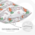 thumbnail image 2 of Plush Throw Pillow Covers, Cute Rabbit Carrot Pillow Cases with Invisible Zipper, Breathable Microfiber Pillow Cases Standard Size for Sleeping Bedroom Sofa Living Room 16x24, 2 of 5