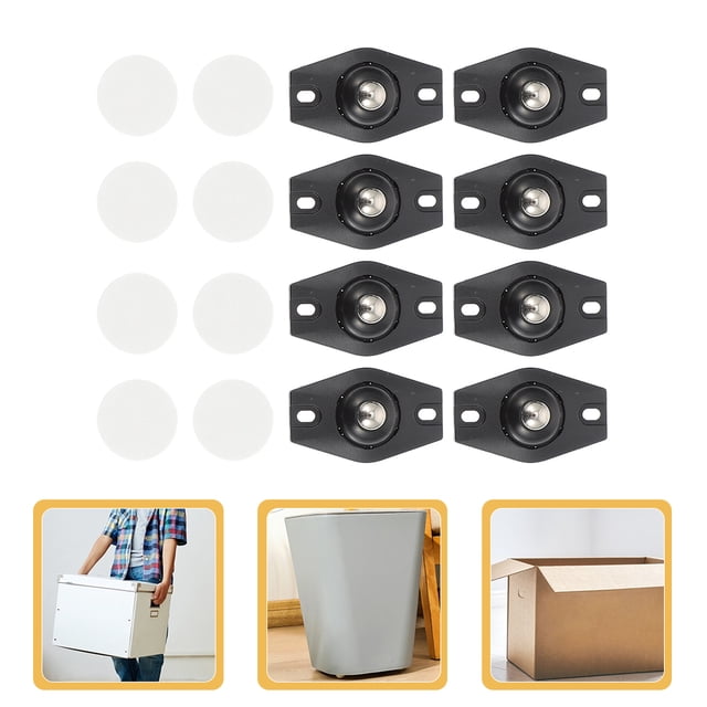 FOMIYES 16Ud Giratorias Adhesivas Para Cajas De Almacenamiento Con Material Duradero Negro
