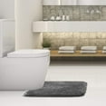 thumbnail image 2 of Bathroom Contour Rug Non Slip Bath Mat Water Absorbent Soft Microfiber Shaggy Bathroom Mat Machine Washable Bath Rug for Bathroom Thick Plush U Shape Toilet Rug (20 x 24, Dark Grey), 2 of 6