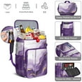 thumbnail image 5 of Travel Cooler Bag - Purple and Gold Marble Texture Camping Beer Cooler Backpack with Bottle Opener- Waterproof Insulated Picnic Backpacks - Cooler Bag for Beach, 5 of 6