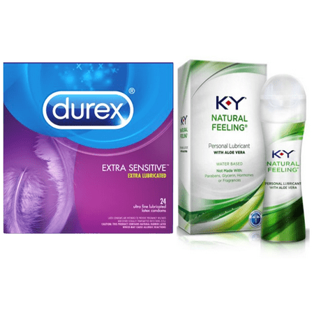 Durex Extra Sensitive Condom 24ct and K-Y Natural Feeling With Aloe 1.69