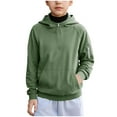 thumbnail image 4 of Boy's Long Sleeve Hoodies Casual Loose Hooded Sweatshirts Kids Quarter Zip Pullover with Kangaroo Pocket 5-15Y, 4 of 6