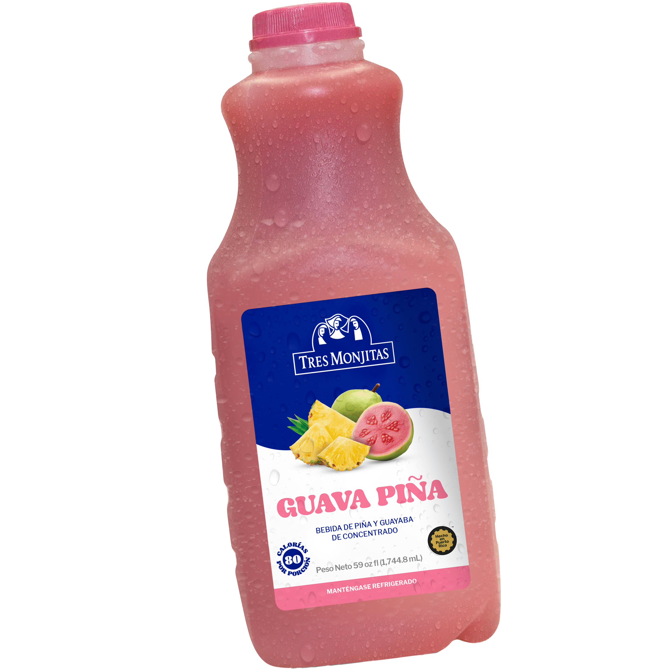 Tres Monjitas Smooth Guava Pineapple 59oz fl, Plastic Bottle Refrigerated