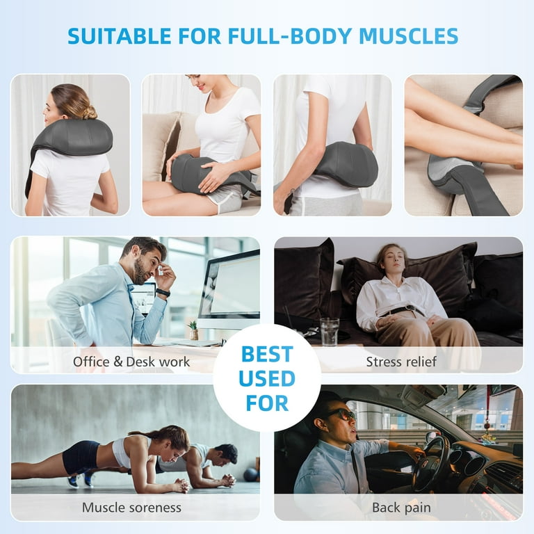 Neck Back Massager with Heat, 4D Shiatsu Shoulder Massager