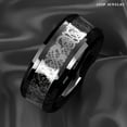 thumbnail image 6 of Tungsten Rings for Men Wedding Bands for Him 8mm Silver Celtic Dragon Black Tungsten Carbon, 6 of 7