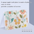 thumbnail image 3 of Yayeee Toggle Light Switch Wall Plate 3-Gang 6.37"x4.48" Decorative Outlet Cover, Orange Retro Flower, 3 of 7
