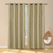 Subrtex Thermal Insulated Blackout Curtains for Bedroom, Set of 2 Panels, 53"×84", Beige