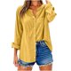 thumbnail image 4 of Neewe Womens Plain V Neck Button Down Shirts Long Sleeve Tops Casual Collared Blouses Loose Fit, 4 of 6