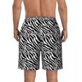 thumbnail image 4 of Summer Gym Shorts Men Zebra Stripe Running Surf Animal Print Custom Board Short Pants Stylish Comfortable Swim Trunks Plus Size, 4 of 5