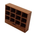 thumbnail image 2 of Vitrina en miniatura a escala 1/12, miniorganizador, vitrina para manualidades, con 12 cuadrículas. marrón claro, 2 of 9