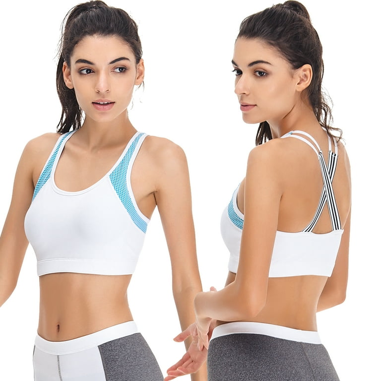 Curve Muse Women's Slim Fit Sports Bras-Medium Impact Gym Activewear-1 or 2  Pack