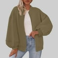 thumbnail image 2 of RQYYD Womens Fall Fashion Oversized Zip Up Sweatshirt Jackets Casual Long Sleeve Bomber Outerwear Winter Outfits, 2 of 6