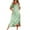 Green, variant on Women's Christmas Pajamas Dress Three Quarter Sleeves Crewneck Zip Up Home Pjs with Pockets Green L