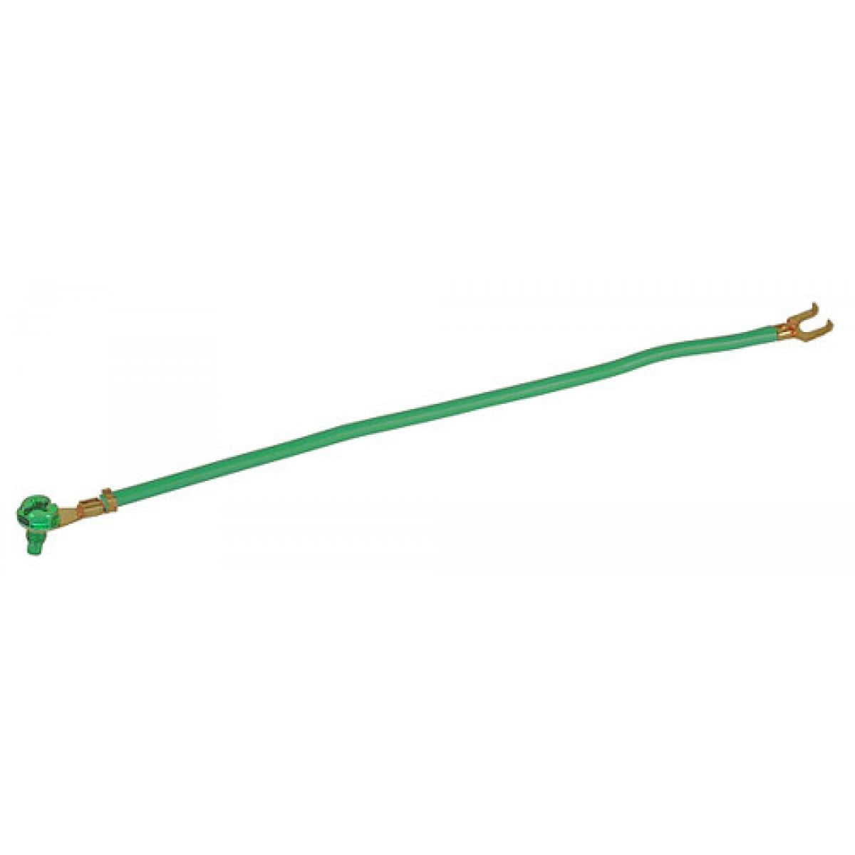 5 Pcs, 8 In. Green 12 Gauge Stranded Wire Grounding Pigtail w/Fork