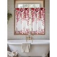 thumbnail image 7 of Tier Curtains 45 Inches Long, Red Eucalyptus Leaves Window Treatment Curtain Drapes, Summer Botanical Weeping Small Curtain Drapes for Bathroom Laundry Room, 27.5"x45", 2 Panels, 7 of 7