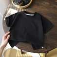 thumbnail image 3 of Camiseta de manga corta de algodón puro para niños, niñas, bebés, ropa de verano, nuevo estilo, camisetas para niños pequeños, 3 of 5