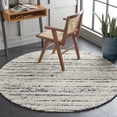 thumbnail image 2 of SAFAVIEH Marbella Burton Striped Wool Area Rug, Black/Ivory, 6' x 6' Round, 2 of 9