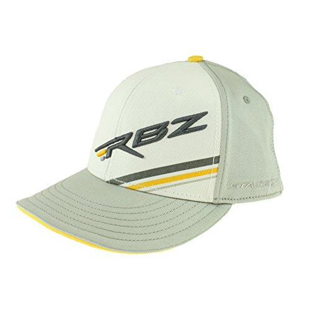 Rocketballz RBZ Stage 2 Mens Flat Bill Golf Hat Cap, White Grey
