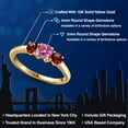 thumbnail image 2 of Gem Stone King 10K Yellow Gold Pink Moissanite and Red Garnet Engagement Ring for Women | 1.24 Cttw | Round 5MM | Gemstone Birthstone | Size 7, 2 of 6