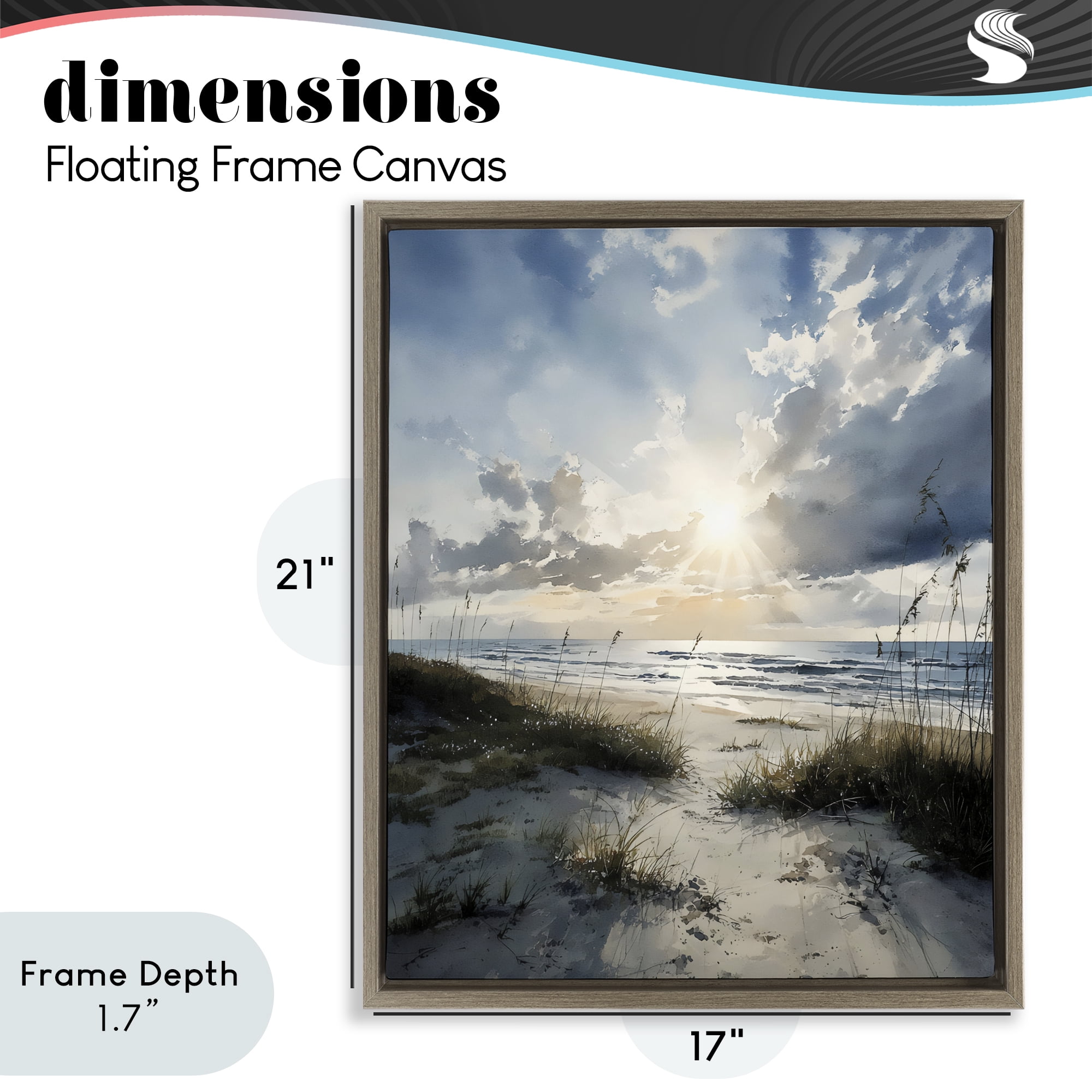 Stupell Industries Sunshine On The Beach Brown Framed Floater Canvas Wall Art, design by Franklyn Gregory