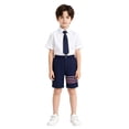 thumbnail image 6 of XEGLSBU School Shorts for Boys Lightweight Casual Dress Plaid Short Pants with Elastic Waist for Daily and Formal Occasions Navy Size 10-11 Years, 6 of 6