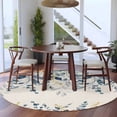 thumbnail image 3 of Round Rugs 6Ft, Navy Blue Eucalyptus Round Area Rug Washable Indoor Throw Carpet, Farmhouse Weeping Leaves Linen Soft Non Slip Circle Rug for Office Cabinet Home Decor Aesthetic, 3 of 8