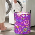 thumbnail image 4 of Goofa Peace Love and Dove Flower Power Printed Circular Hamper,Laundry Basket with Handles,Storage Baskets Foldable,Large Capacity Laundry Hamper-Medium, 4 of 8