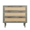 thumbnail image 3 of LAZZO 3 Drawer Dresser for Bedroom, Rattan Dresser, Gray, 3 of 6