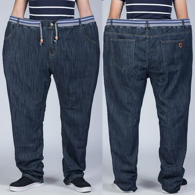 REDHOTYPE Men's Big-Tall Jeans Elastic Drawstring Jean Denim Trousers