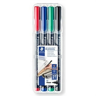 Staedtler Lumocolor Universal Pen, Broad Chisel, Felt Tip, Permanent  Marker, Box of 6 Assorted Color Pens, 2.5mm 314 WP6, Assorted Colours, pkg  of 6