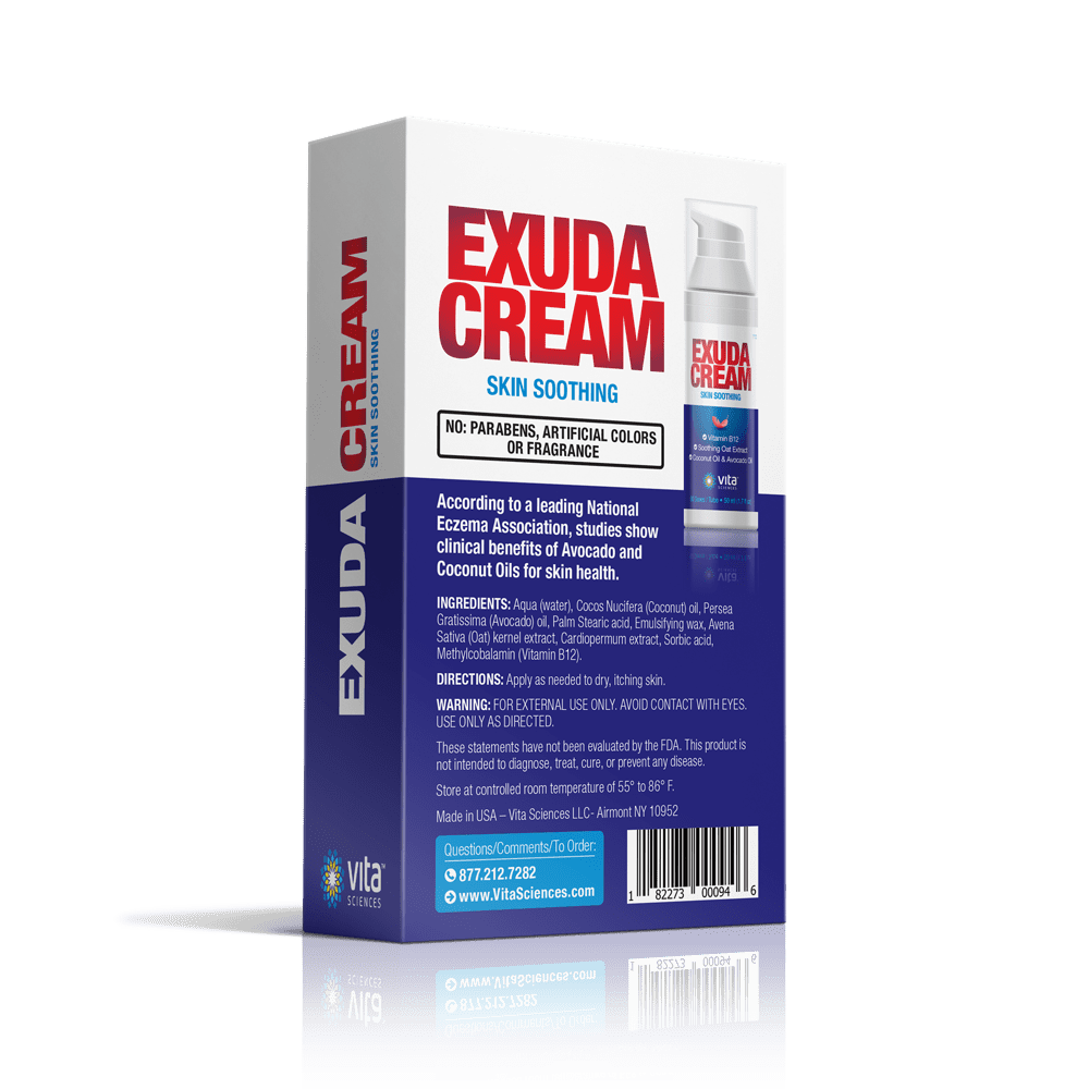 Vita Sciences Exuda, Moisturizing Cream to Support Dry, Sensitive, Eczema-Prone Skin, Unscented, 1.7 oz