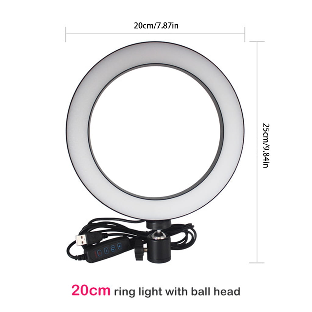 AOOOWER 14.5cm/16cm/20cm LED Ring Lamp with Tripod Stand and Selfie Stick Kit Mobile Phone Live Broadcast Selfie Fill Light Vlog Video Photography Light