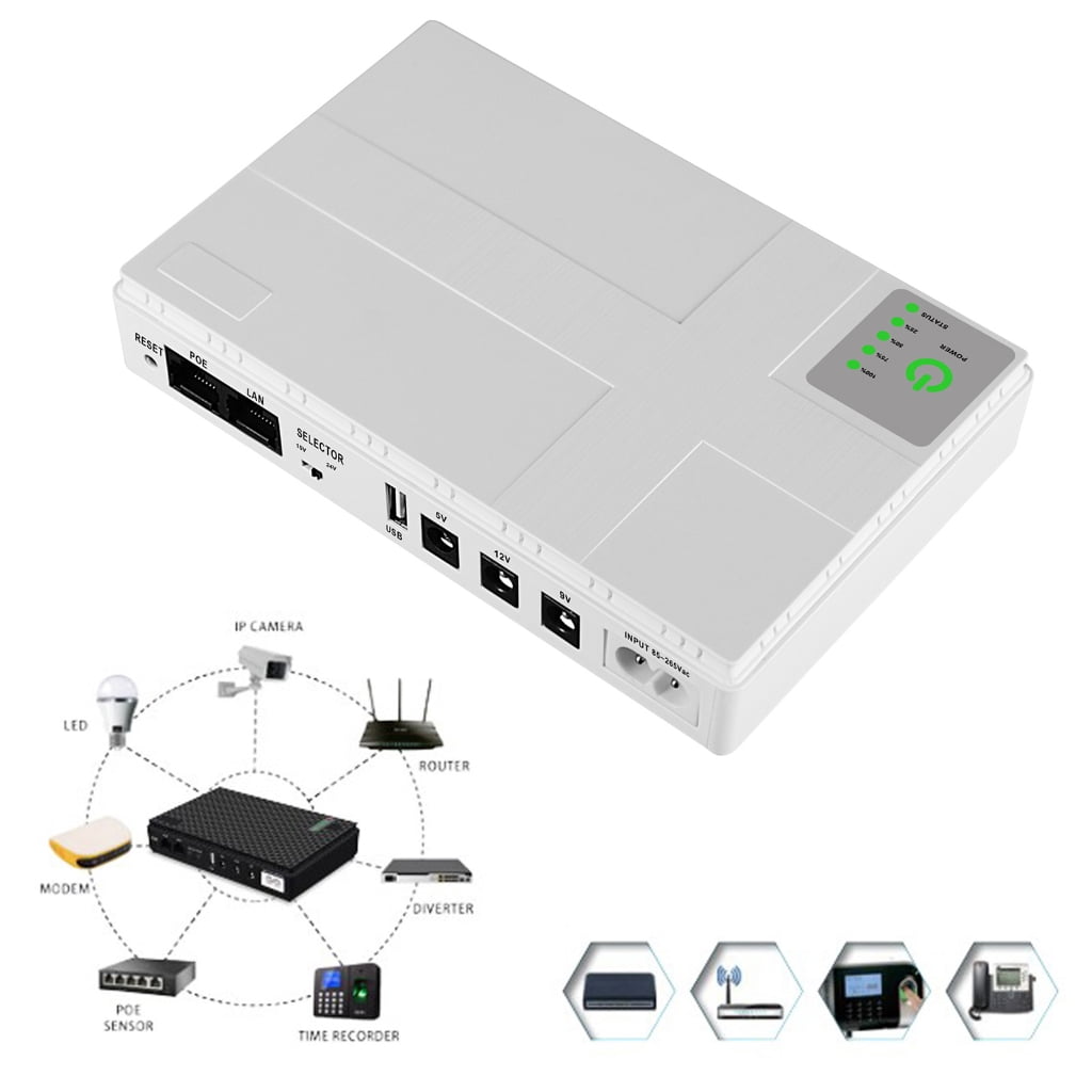 MUSUPER 10400mAh UPS Battery Backup 5V 9V 12V 1A Backup Battery Power Supply, Back-UPS