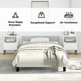 thumbnail image 5 of vidaXL Velvet Platform Bed Frame, No Box Spring Needed/No Mattress, Light Gray Twin Bed, 5 of 9