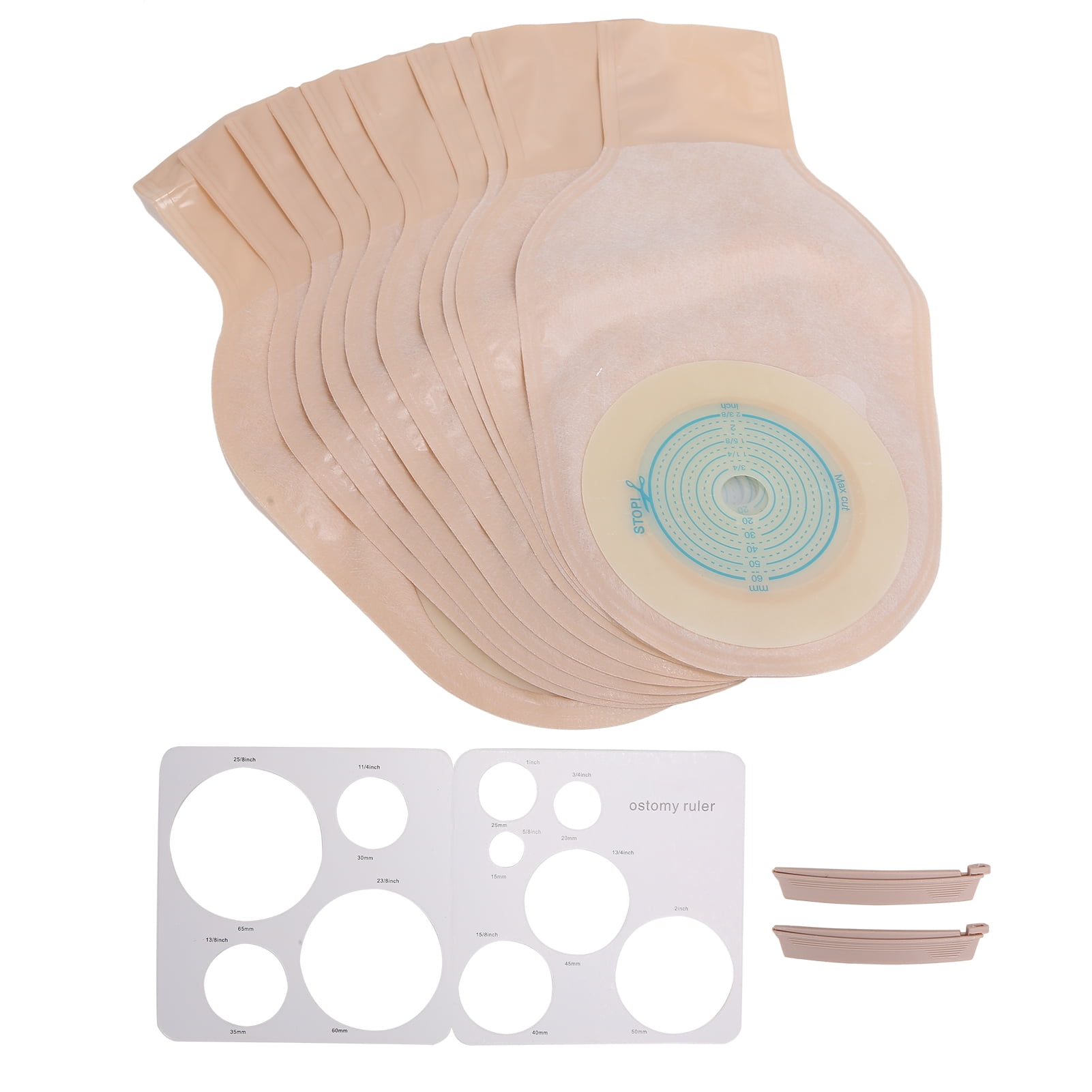ESTINK 10pcs Ostomy Bag One‑Piece Disposable Colostomy Bags Ostomy ...